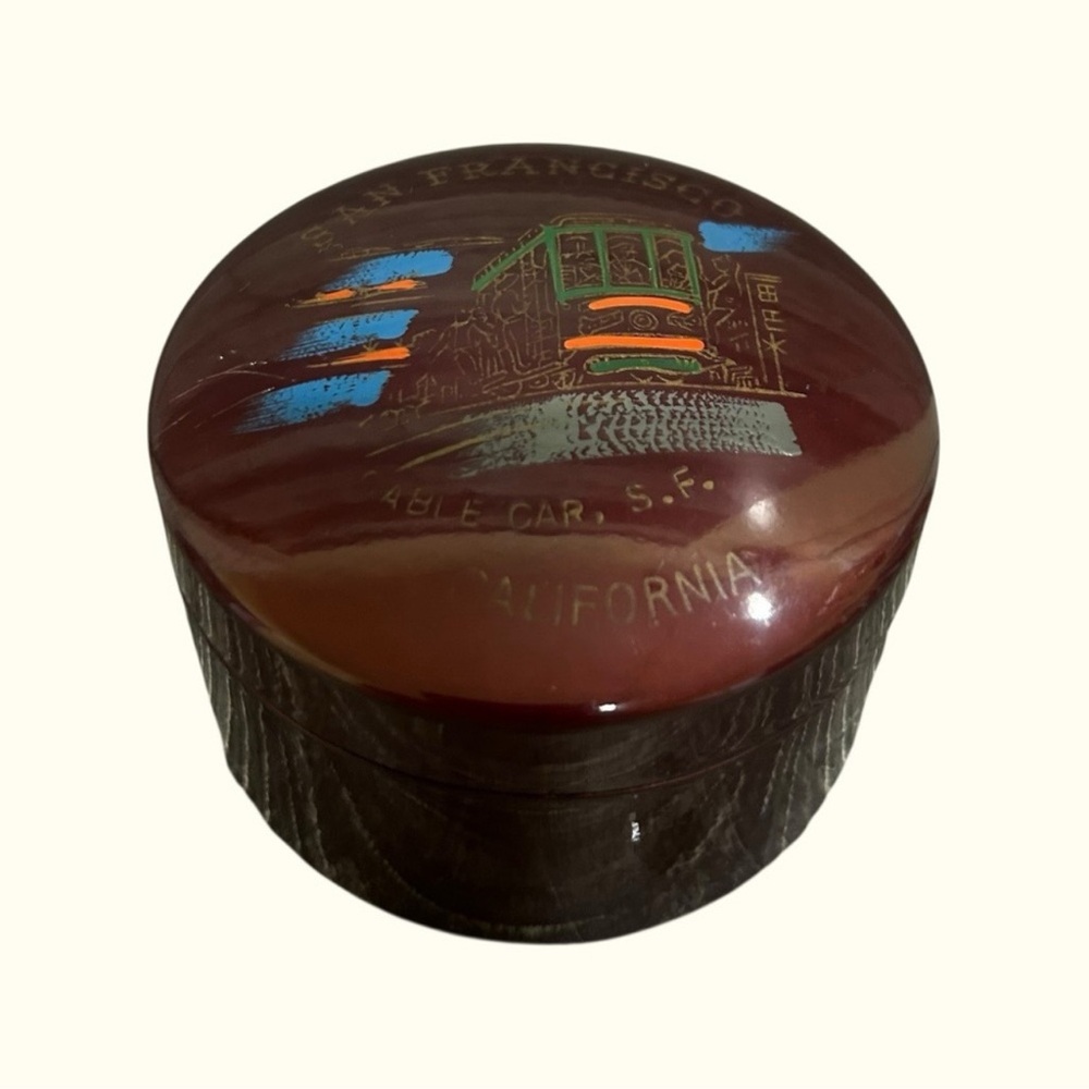 Vintage 1950s Plastic Souvenir Coaster Set Cable Car San Francisco